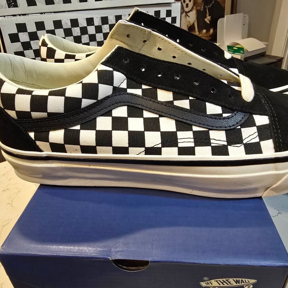 Vans Premium Old Skool Checkerboard Black White VN000D56BZW Check Skate Mens 12 - Picture 1 of 9